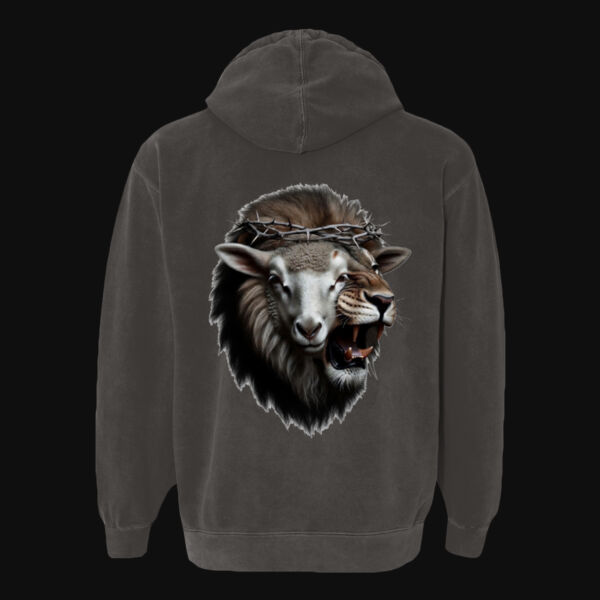 Lion and Lamb Head  - Ring Spun Hooded Sweatshirt Thumbnail