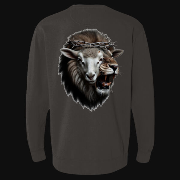 Lion and Lamb Head  - Ring Spun Crewneck Sweatshirt Thumbnail